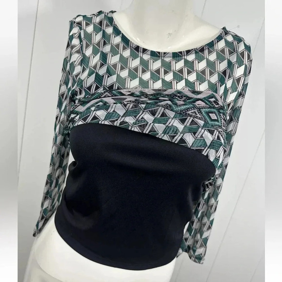 Almost Famous 3/4 Sleeve Blouse Top Sheer Stretch & Cami Sz M Juniors - Picture 3 of 6